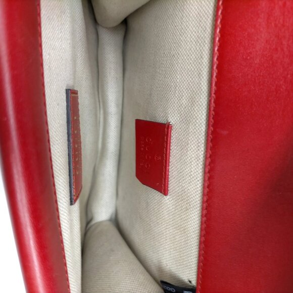 Authentic Gucci Shoulder Bag Red Leather mn828-120826 - Picture 10 of 16